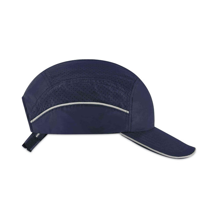 Skullerz 8955 Lightweight Bump Cap Hat, Long Front Brim, XXX-Small to Large (Up to 7.5), 0.01" Insert, Navy