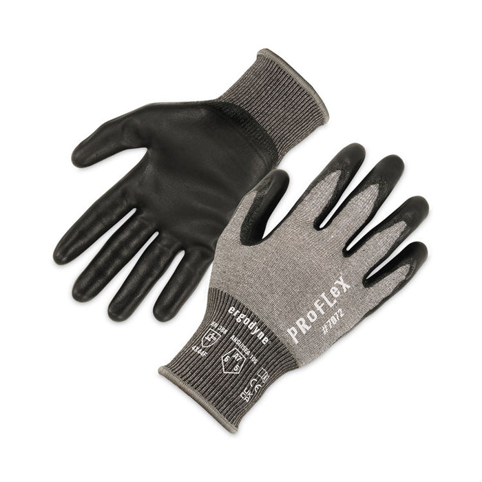 ProFlex 7072 ANSI A7 Nitrile-Coated CR Gloves, EN388: 4X44F, 9" Long, X-Large, Gray, 12 Pairs