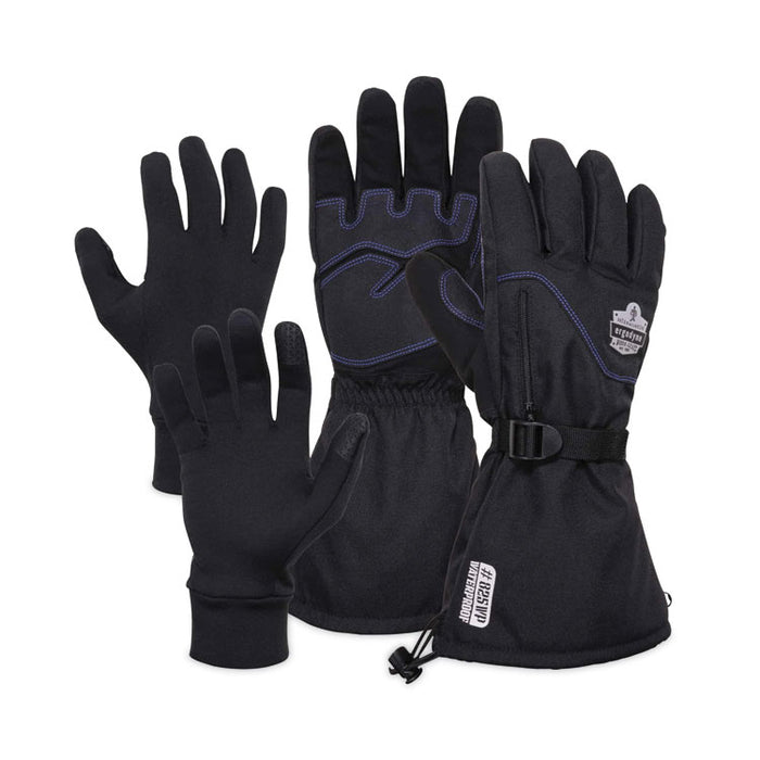 ProFlex 825WP Thermal Waterproof Winter Work Gloves, Small, Black, Pair