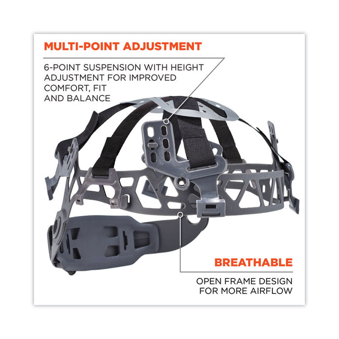 Skullerz 8974V Class E Safety Helmet with 8991 Clear Visor Kit, 6-Point Ratchet Suspension, One Size Fits Most, White