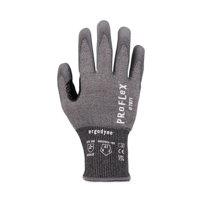 ProFlex 7071 ANSI A7 PU Coated CR Gloves, EN388: 4X42F, 9" Long, XX-Large, Gray, 12 Pairs