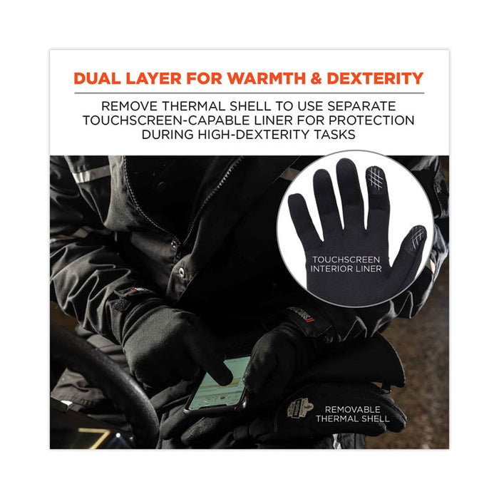 ProFlex 825WP Thermal Waterproof Winter Work Gloves, Large, Black, Pair