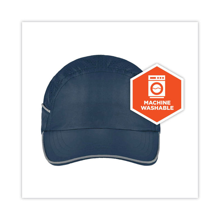 Skullerz 8955 Lightweight Bump Cap Hat, Long Front Brim, XXX-Small to Large (Up to 7.5), 0.01" Insert, Navy