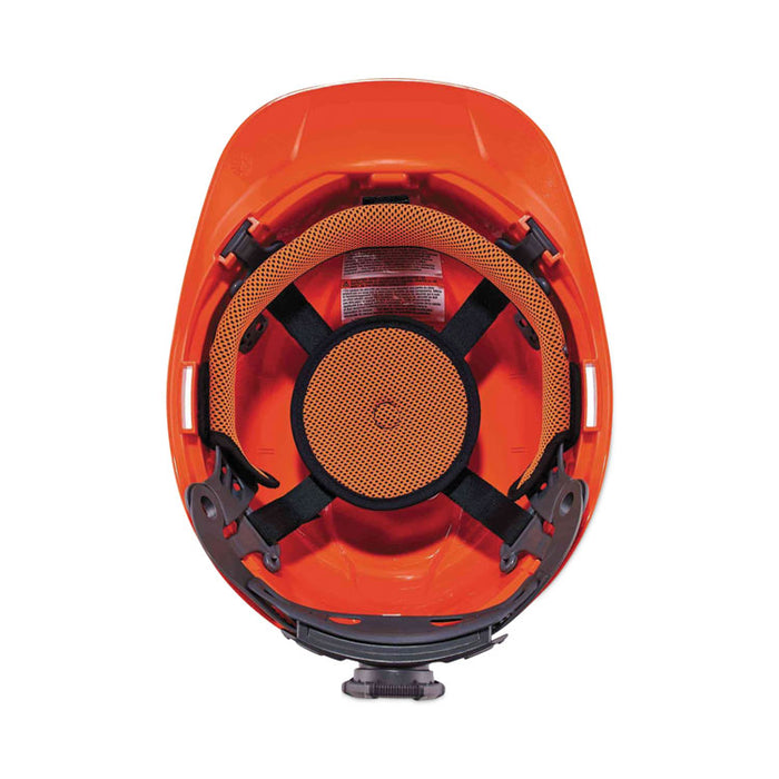 Skullerz 8972LED Class C Hard Hat Cap Style with LED Light, Vented, 4-Point Ratchet, One Size Fits Most (6.5 to 8), Orange