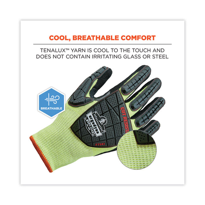 ProFlex 7141 ANSI A4 DIR Nitrile-Coated CR Gloves, EN388: 4X42DP, 9" Long, XX-Large, Lime, Pair