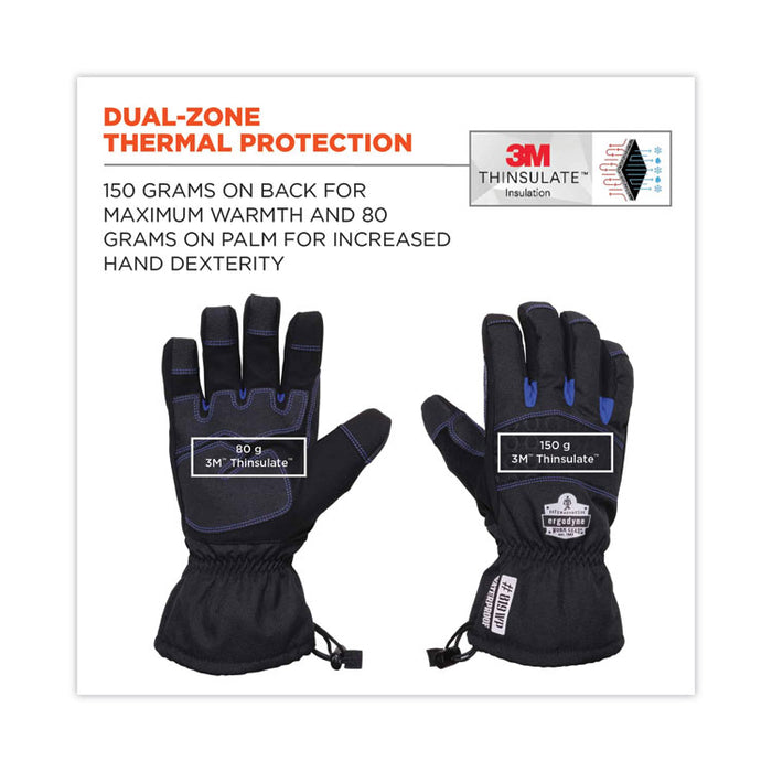 ProFlex 819WP Extreme Thermal WP Gloves, EN388: 4222B, 9" Long, Small, Black, Pair