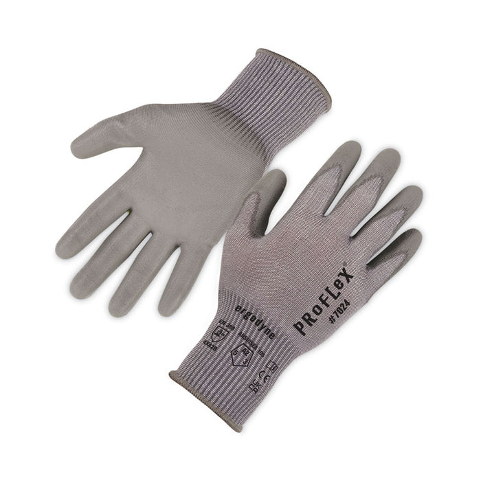 ProFlex 7024 ANSI A2 PU Coated CR Gloves, EN388: 4X42B, 9" Long, X-Large, Gray, Pair