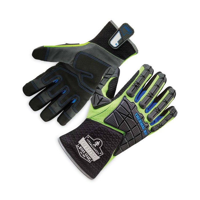 ProFlex 925WP Performance Dorsal Impact-Reducing Thermal Waterproof Gloves, EN388: 3323XP, Small, Black/Lime, Pair