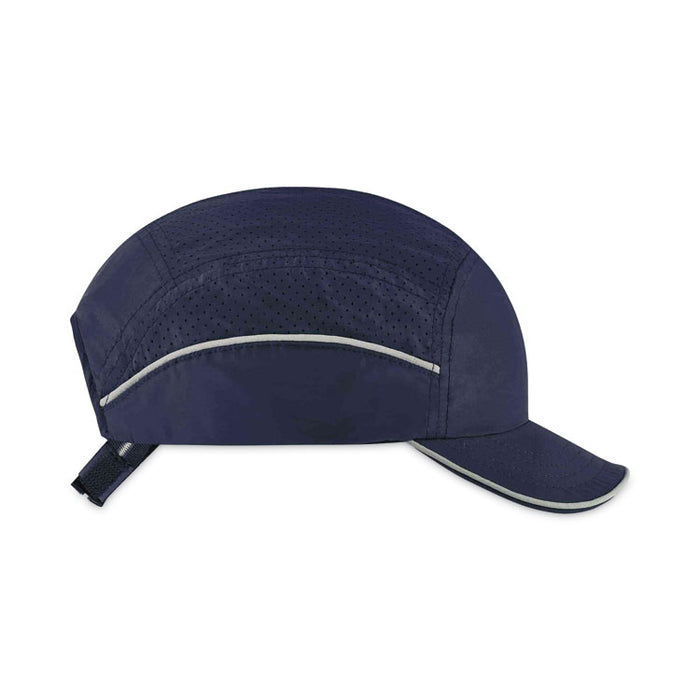 Skullerz 8955 Lightweight Bump Cap Hat, Short Front Brim, XXX-Small to Large (Up to 7.5), 0.01" Insert, Navy