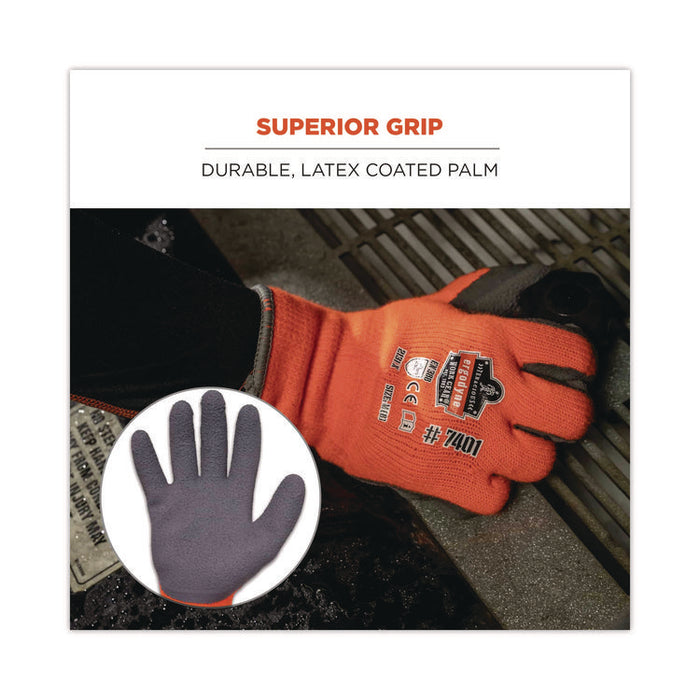 ProFlex 7401-CASE Coated Lightweight Winter Gloves, EN388: 2131X, 9" Long, Large, Orange, Pair