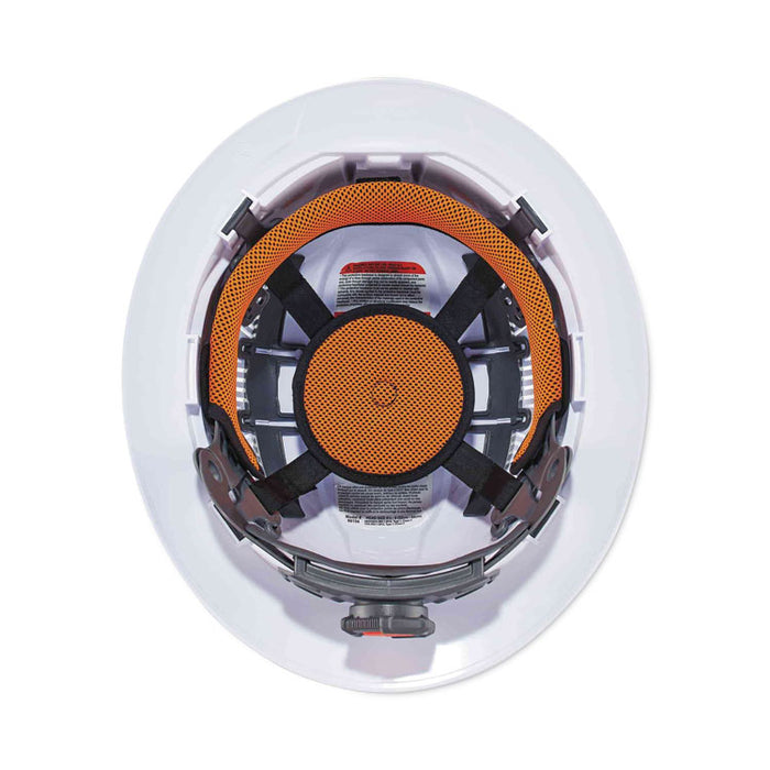 Skullerz 8973 Class C Hard Hat Full Brim, Vented, 4-Point Standard Ratchet Suspension, One Size Fits Most (6.5 to 8), White