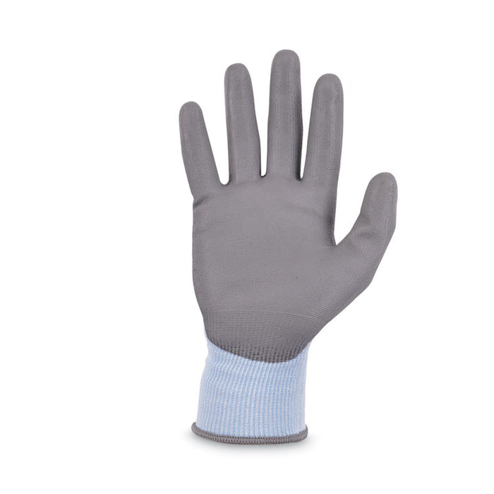 ProFlex 7025 ANSI A2 PU Coated CR Gloves, EN388: 2X42B, 9" Long, Large, Blue, 12 Pairs