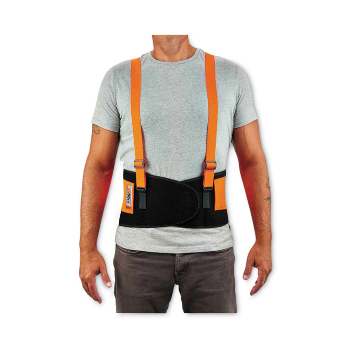 ProFlex 100HV Economy Hi-Vis Spandex Back Support Brace, Large, 34" to 38" Waist, Black/Orange