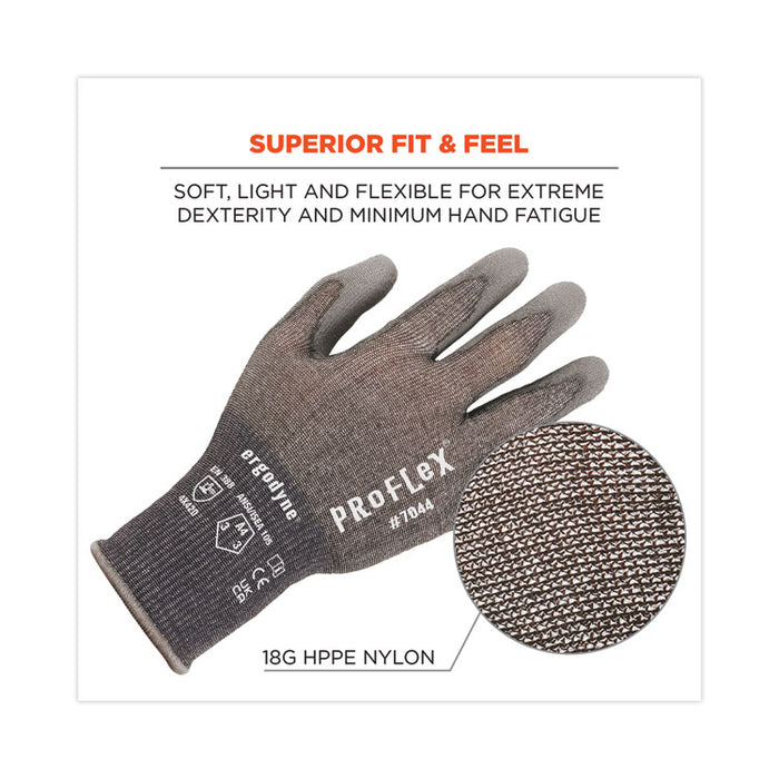 ProFlex 7044 ANSI A4 PU Coated CR Gloves, EN388: 4X42D, 9" Long, X-Large, Gray, 12 Pairs