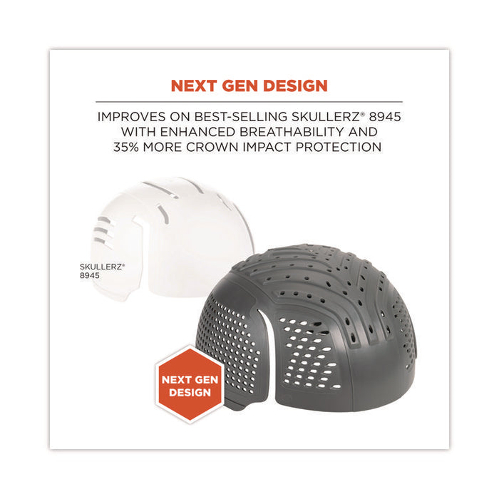 Skullerz 8945F(x) Universal Bump Cap Insert - Extra Venting, 0.06" Thick, Charcoal Gray