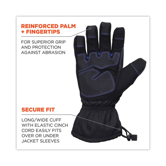 ProFlex 819WP Extreme Thermal WP Gloves, EN388: 4222B, 9" Long, Large, Black, Pair