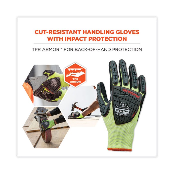 ProFlex 7141 ANSI A4 DIR Nitrile-Coated CR Gloves, EN388: 4X42DP, 9" Long, Small, Lime, Pair