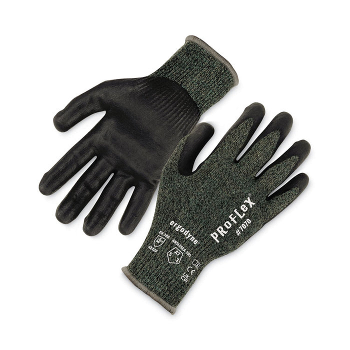 ProFlex 7070 ANSI A7 Nitrile Coated CR Gloves, EN388: 4X42F, 9" Long, Small, Green, Pair