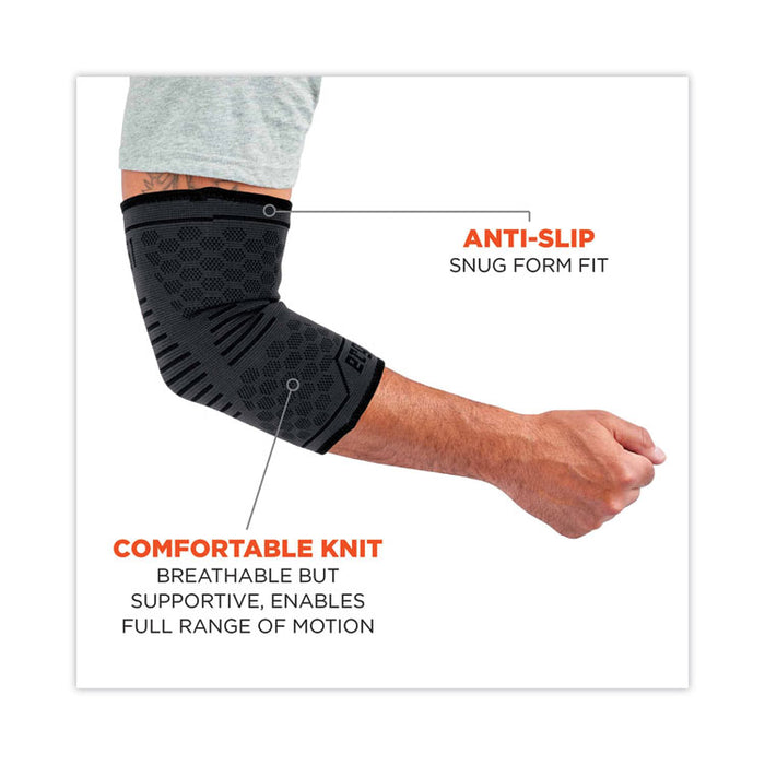 ProFlex 651 Elbow Compression Sleeve, Large, Gray/Black