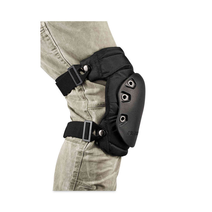 ProFlex 435 Hinged Gel Knee Pad With Buckles, Hard Cap, Buckle Closure, One Size Fits Most, Black, Pair