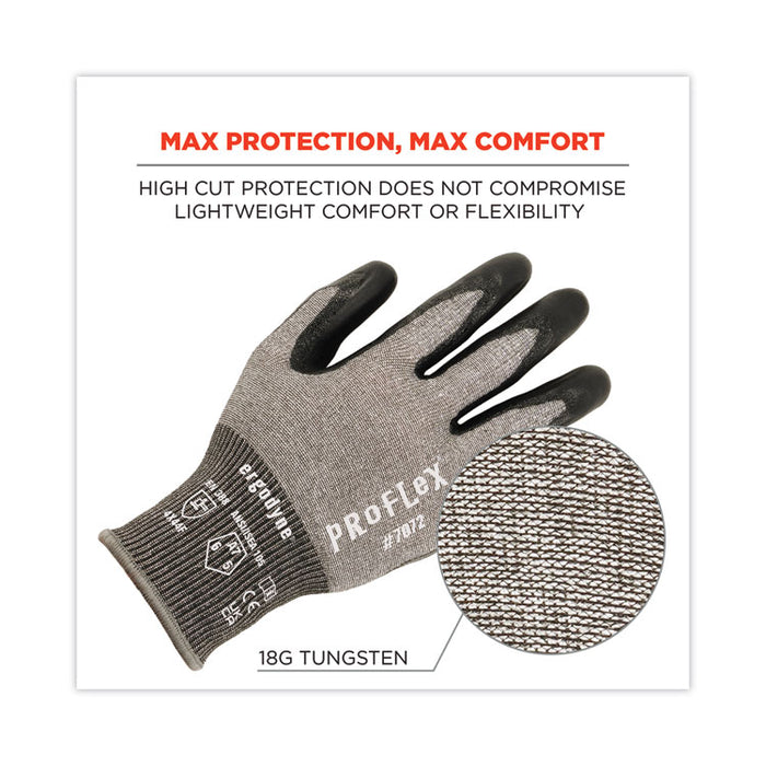 ProFlex 7072 ANSI A7 Nitrile-Coated CR Gloves, EN388: 4X44F, 9" Long, Large, Gray, 12 Pairs