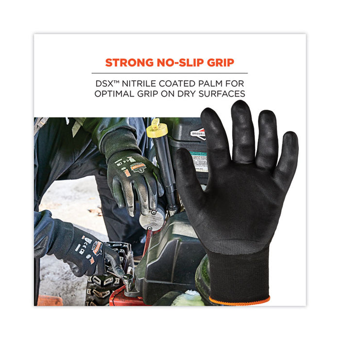 ProFlex 7001 Nitrile-Coated Gloves, EN388: 4121X, 9" Long, Large, Black, 144 Pairs/Carton
