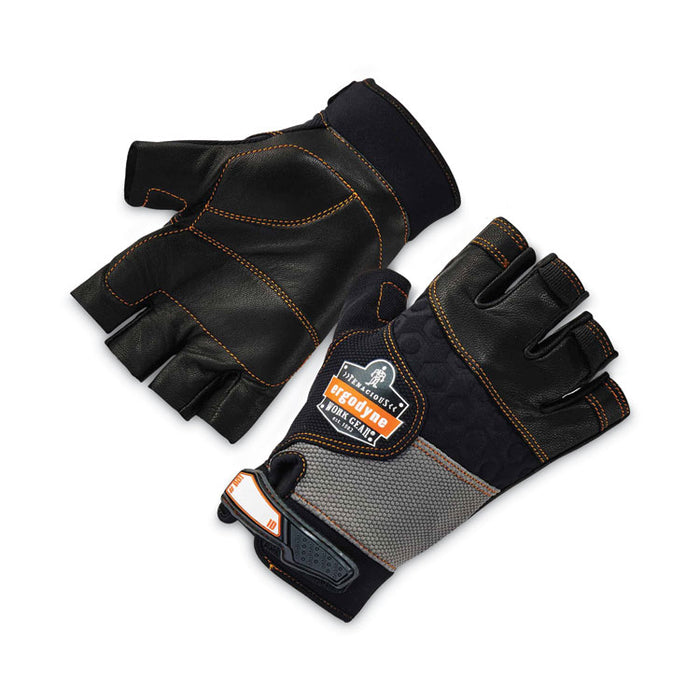 ProFlex 901 Half-Finger Leather Impact Gloves, EN388: 3122X, Medium, Black, Pair