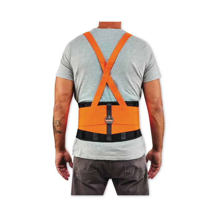 ProFlex 100HV Economy Hi-Vis Spandex Back Support Brace, X-Large, 38" to 42" Waist, Black/Orange