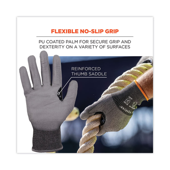 ProFlex 7071 ANSI A7 PU Coated CR Gloves, EN388: 4X42F, 9" Long, Small, Gray, Pair
