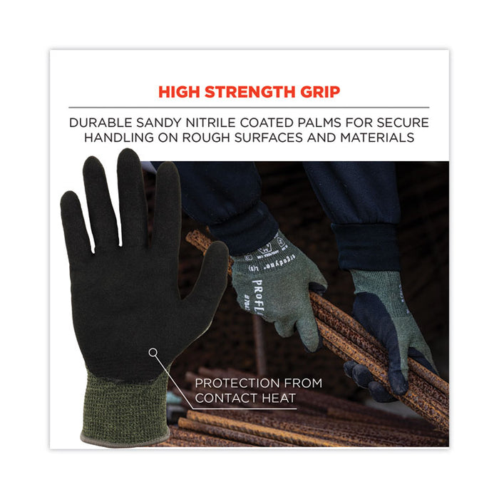 ProFlex 7042 ANSI A4 Nitrile-Coated CR Gloves, EN388: 4X41D, 9" Long, X-Large, Green, Pair