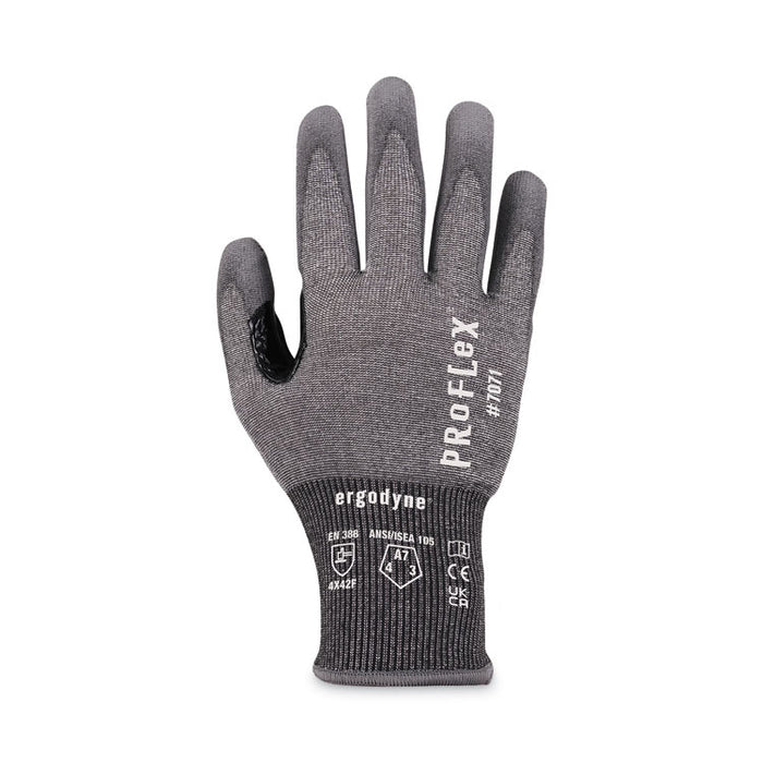 ProFlex 7071 ANSI A7 PU Coated CR Gloves, EN388: 4X42F, 9" Long, Small, Gray, Pair