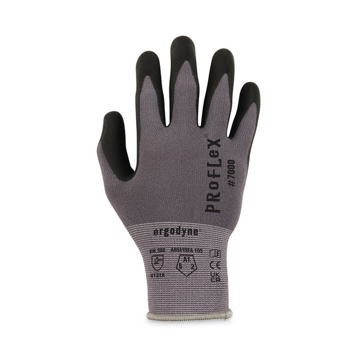 ProFlex 7000 Nitrile-Coated Gloves Microfoam Palm, EN388: 4121A, 9" Long, XX-Large, Gray, Pair