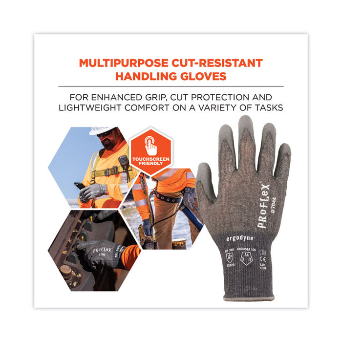 ProFlex 7044 ANSI A4 PU Coated CR Gloves, EN388: 4X42D, 9" Long, XX-Large, Gray, Pair