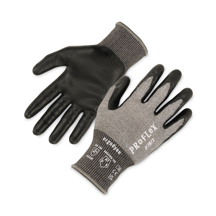 ProFlex 7072 ANSI A7 Nitrile-Coated CR Gloves, EN388: 4X44F, 9" Long, Medium, Gray, 12 Pairs