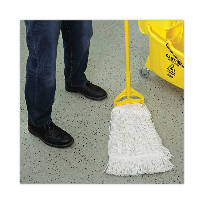 Premium Cut-End Wet Mop Heads, Cotton, 16 oz, White, 12/Carton