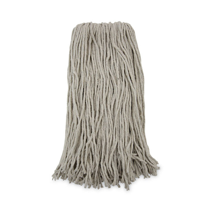 Premium Cut-End Wet Mop Heads, Cotton, 20 oz, White, 12/Carton