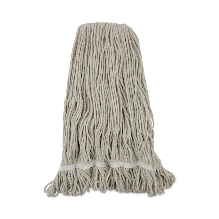 Pro Loop Web/Tailband Wet Mop Head, Cotton, 24 oz, White, 12/Carton