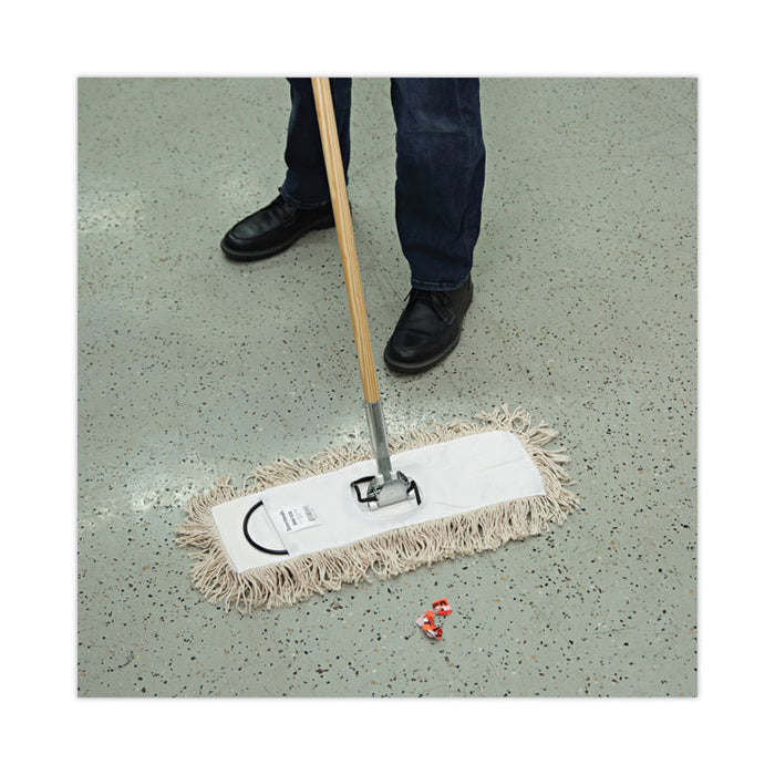 Industrial Dust Mop Head, Hygrade Cotton, 18 x 5, White