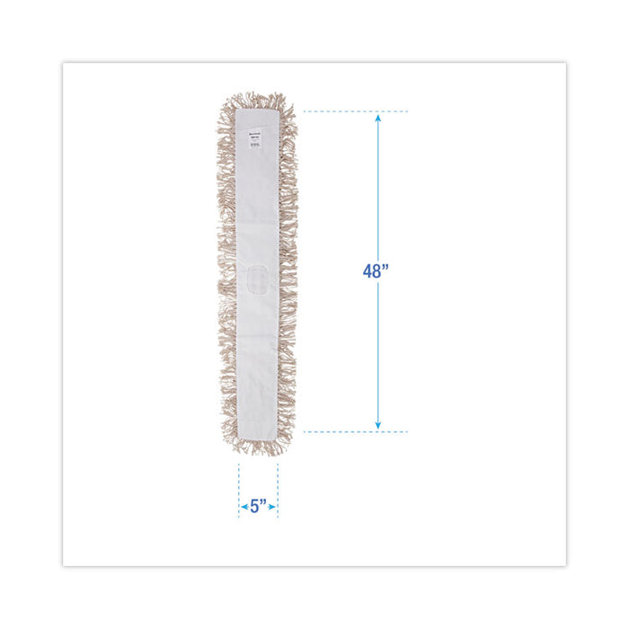Industrial Dust Mop Head, Hygrade Cotton, 48 x 5, White