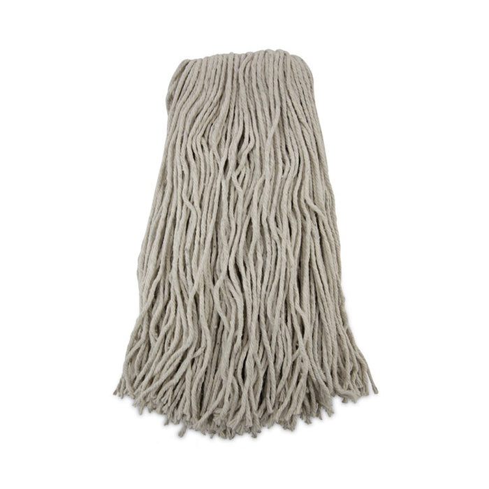 Cut-End Wet Mop Head, Cotton, #32, White, 12/Carton