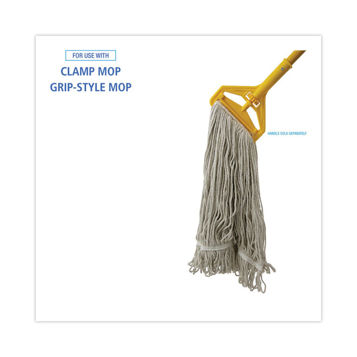 Mop Head, Loop Web/Tailband, Value Standard, Cotton, #32, White, 12/Carton