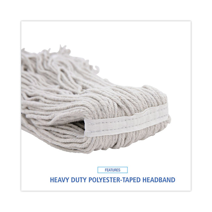 Mop Head, Loop Web/Tailband, Value Standard, Cotton, #32, White, 12/Carton
