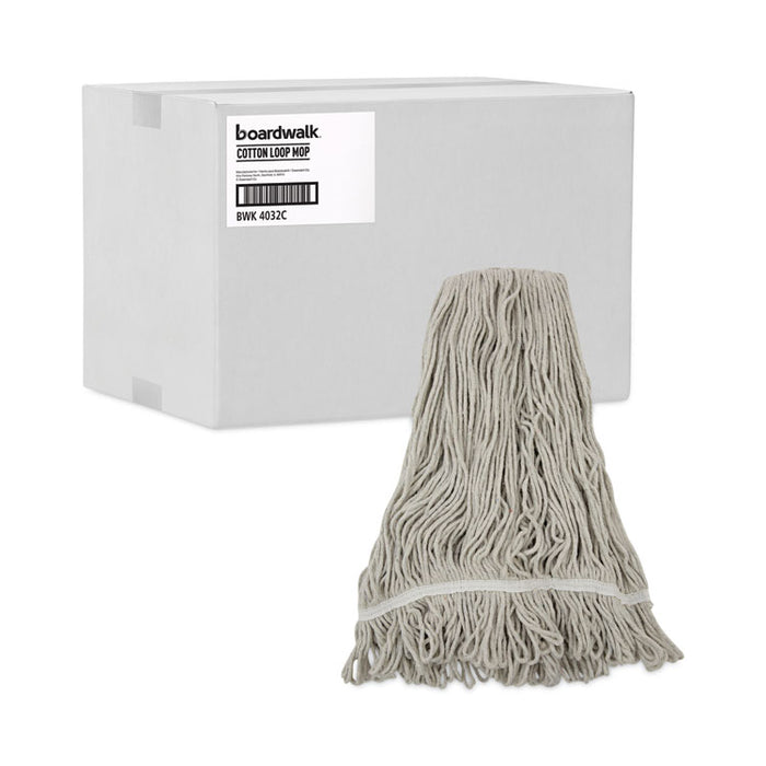 Mop Head, Loop Web/Tailband, Value Standard, Cotton, #32, White, 12/Carton
