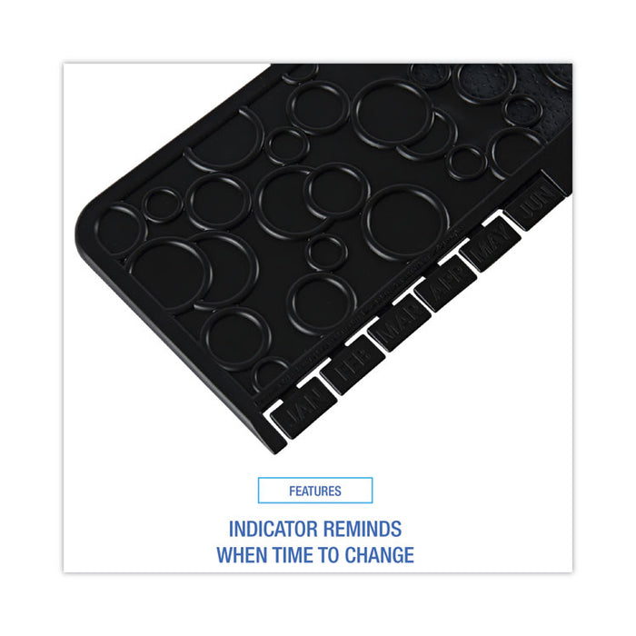 Commode Mat 2.0 Disposable Toilet Floor Mat, U-Shaped, Black/Gray Non-Slip Surface, 22" x 22", 6/Carton