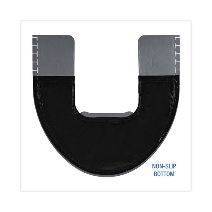 Commode Mat 2.0 Disposable Toilet Floor Mat, U-Shaped, Gray/White Non-Slip Surface, 22" x 22", 6/Carton