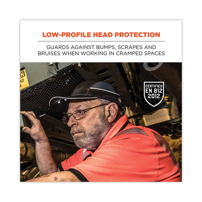 Skullerz 8960 Bump Cap with LED Lighting, Short Front Brim, XXX-Small to Large (Up to 7.5), 0.01" Insert, Lime Green