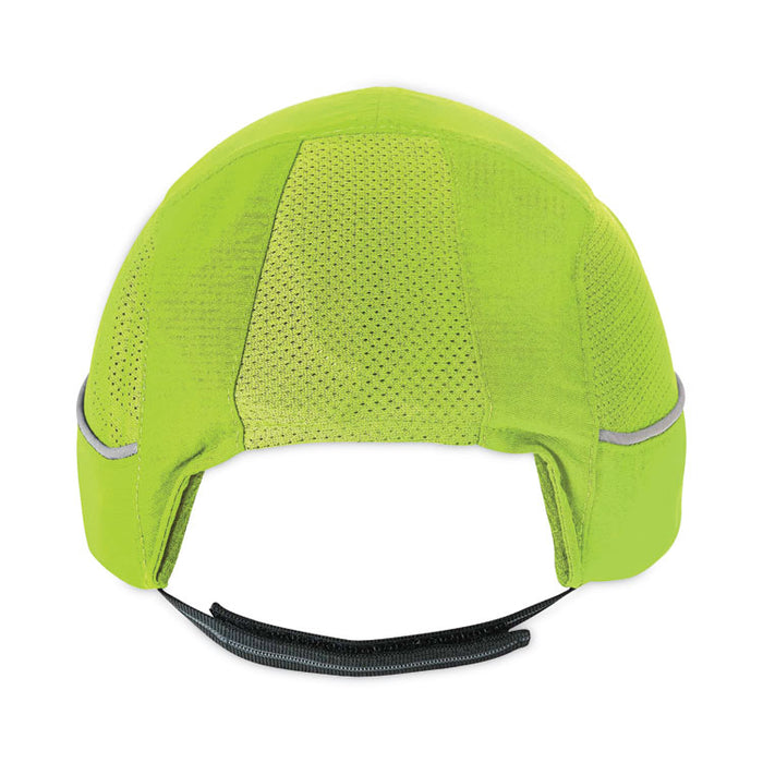 Skullerz 8960 Bump Cap with LED Lighting, Short Front Brim, XXX-Small to Large (Up to 7.5), 0.01" Insert, Lime Green