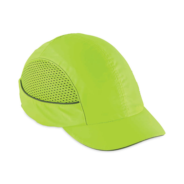 Skullerz 8960 Bump Cap with LED Lighting, Short Front Brim, XXX-Small to Large (Up to 7.5), 0.01" Insert, Lime Green