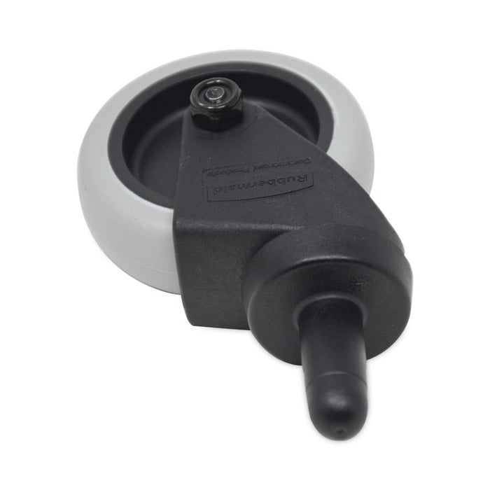 Replacement Bayonet-Stem Swivel Casters, Grip Ring Stem, 3" Soft Rubber Wheel, Black