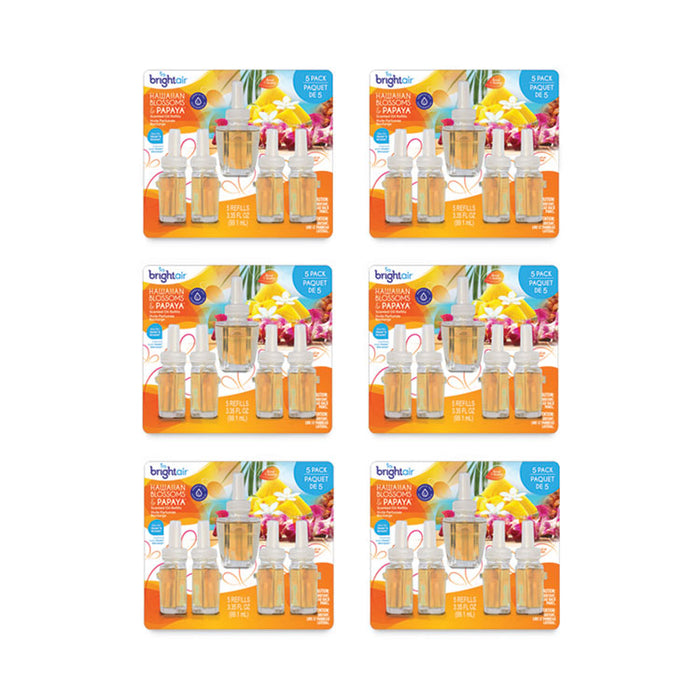 Electric Scented Oil Air Freshener Refill, Hawaiian Blossoms and Papaya, 0.67 oz Bottle, 5/Pack, 6 Pack/Carton